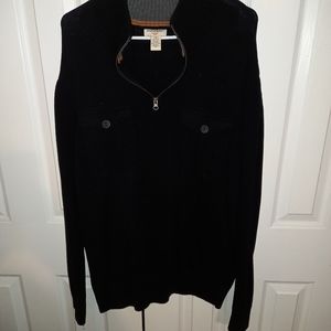 Mens Dockers 1/4 zip Sweater,  Black, XL